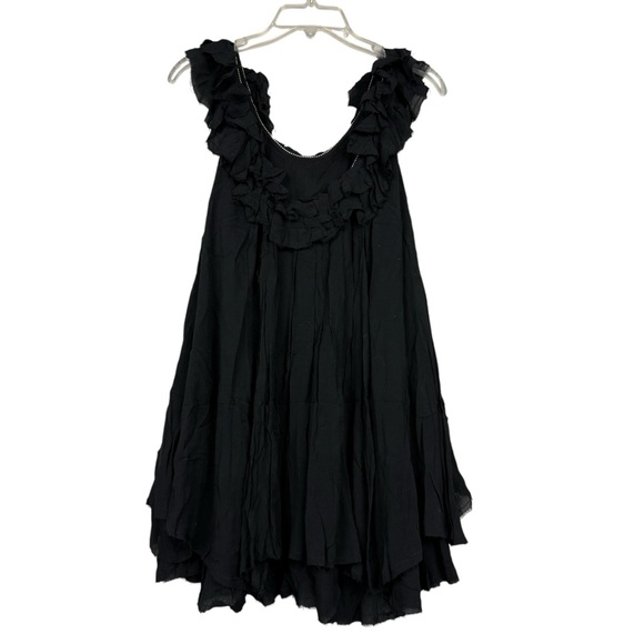 Free People Just For You Trapeze Mini Black Dress - Picture 4 of 9